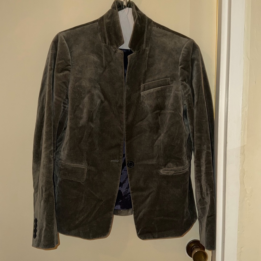 Jcrew velour blazer- grey